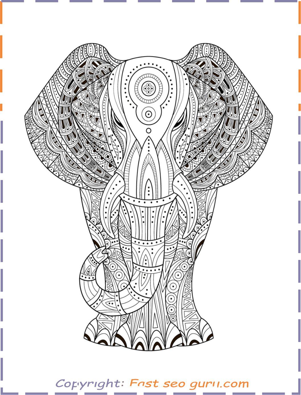 coloring pages for adults elephant